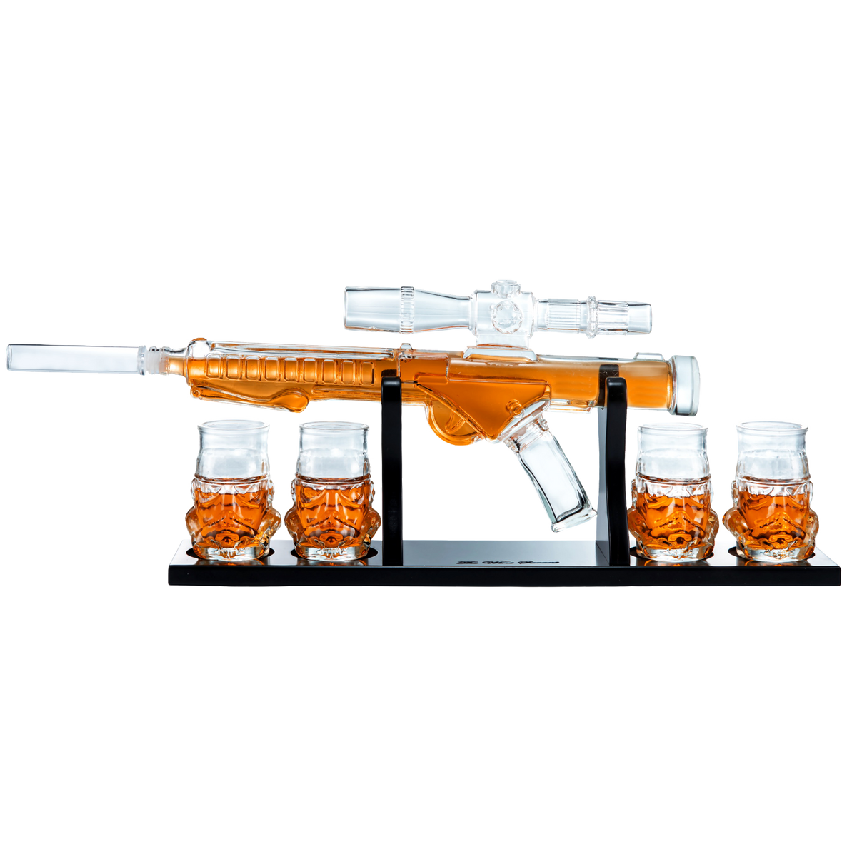 Blaster Force Gun Whiskey & Wine Decanter Set Glasses - Energized