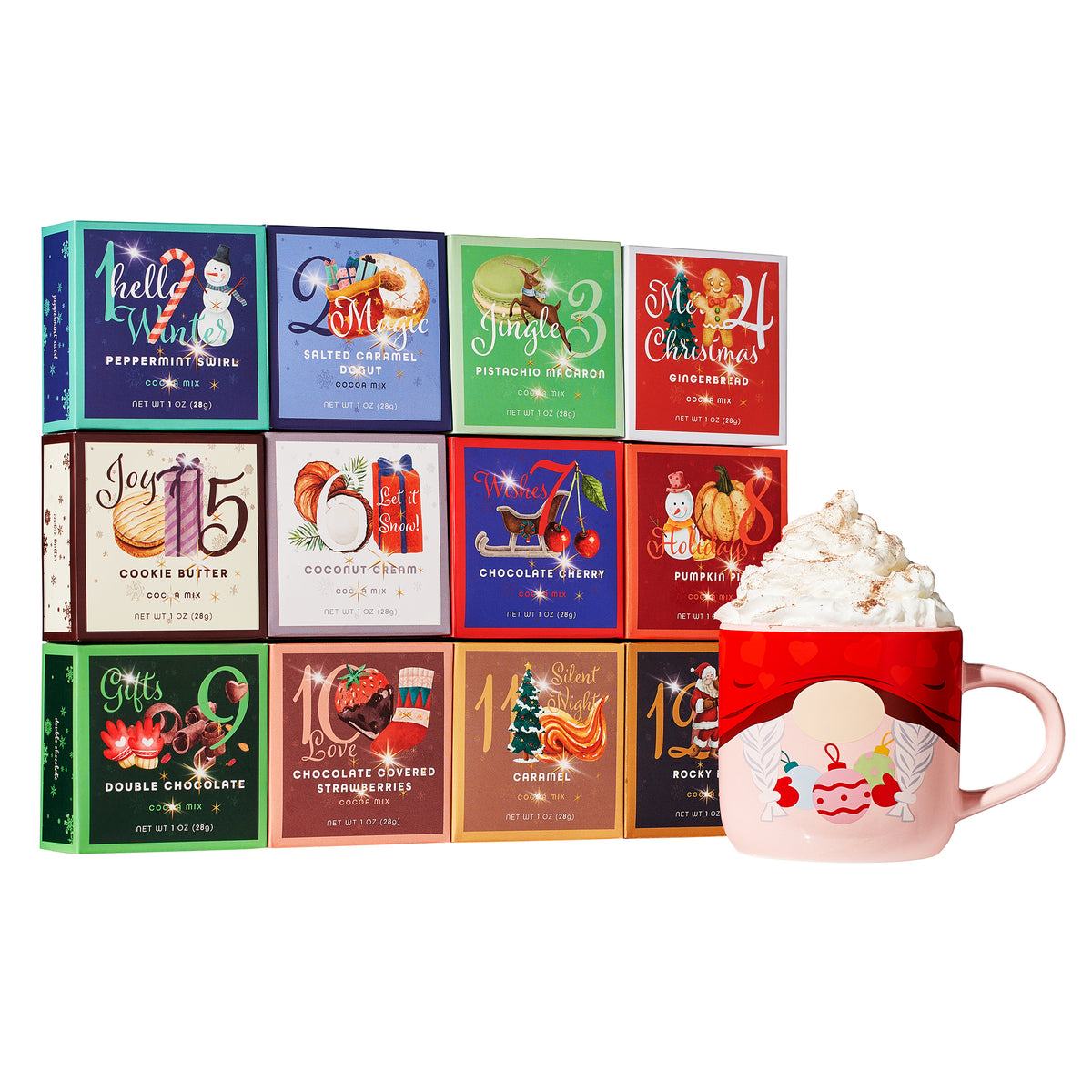 thoughtfully gourmet 12 days of christmas hot chocolate gift set