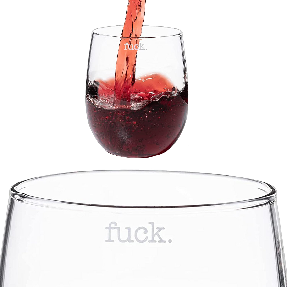 F*CK Wine Glass Single Set, Large 11 oz Glasses (Stemless) – The Wine Savant