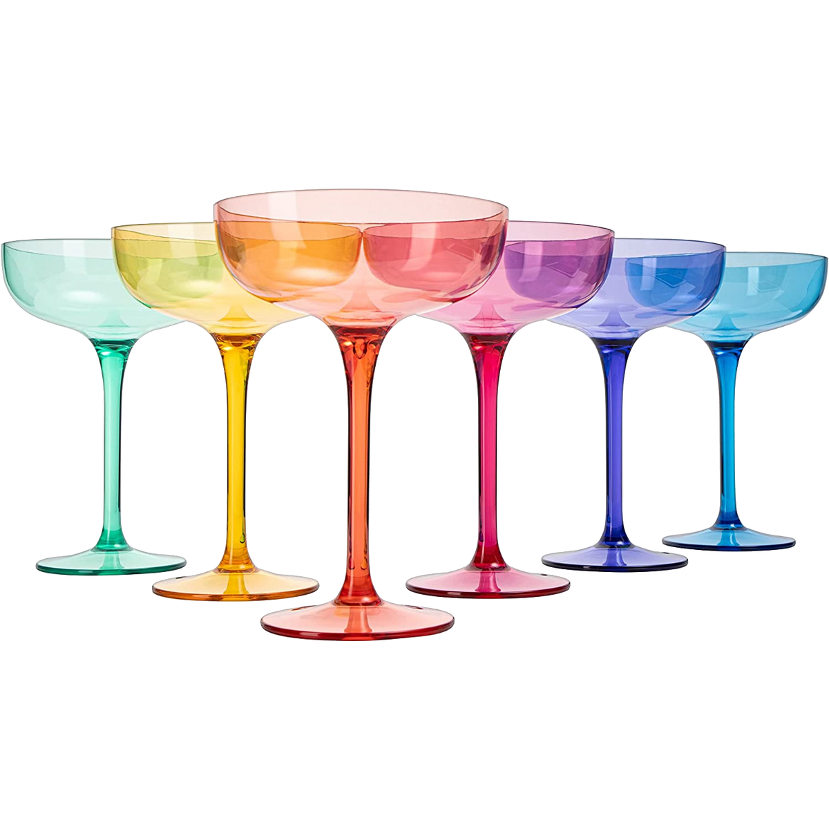 Verres à Margarita Imprimés Colorés - 270 Ml Cristal Sans Plomb - Coupe Cocktail Fête Anniversaire