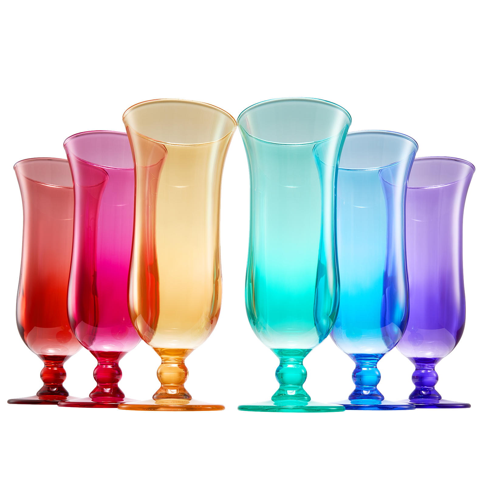 Unbreakable Pastel Color Acrylic Champagne Flutes Glasses, Set of 6