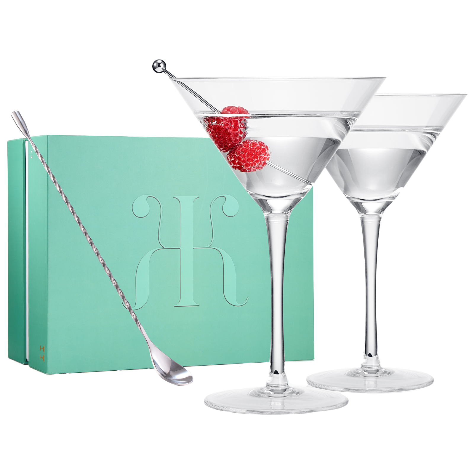 Martini shaker set w 2 glasses