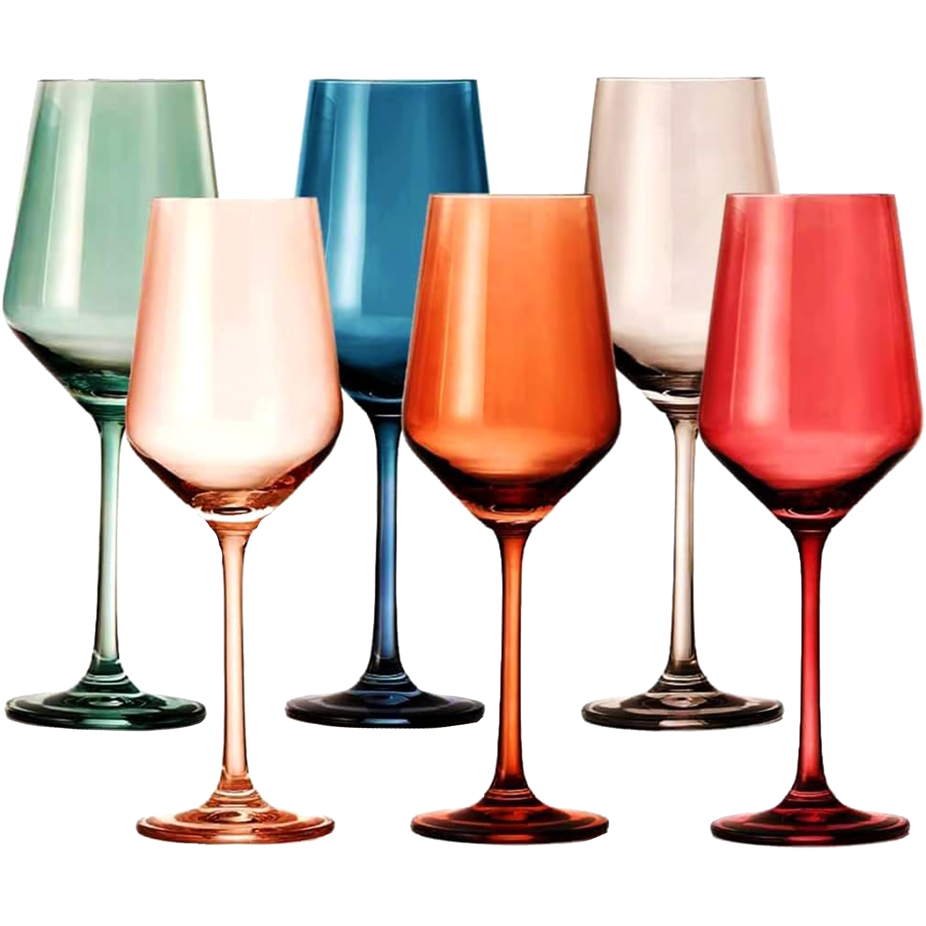ColoVie Stemless Wine Glasses Set of 6, Colored Wine Glass, Old Fashioned,  Diamond Shaped, Unique Colorful Tumblers. 10oz. White Red Wine, Whiskey  Glasses, Cocktail, Gifts for Men, Birthday, Party - colovie