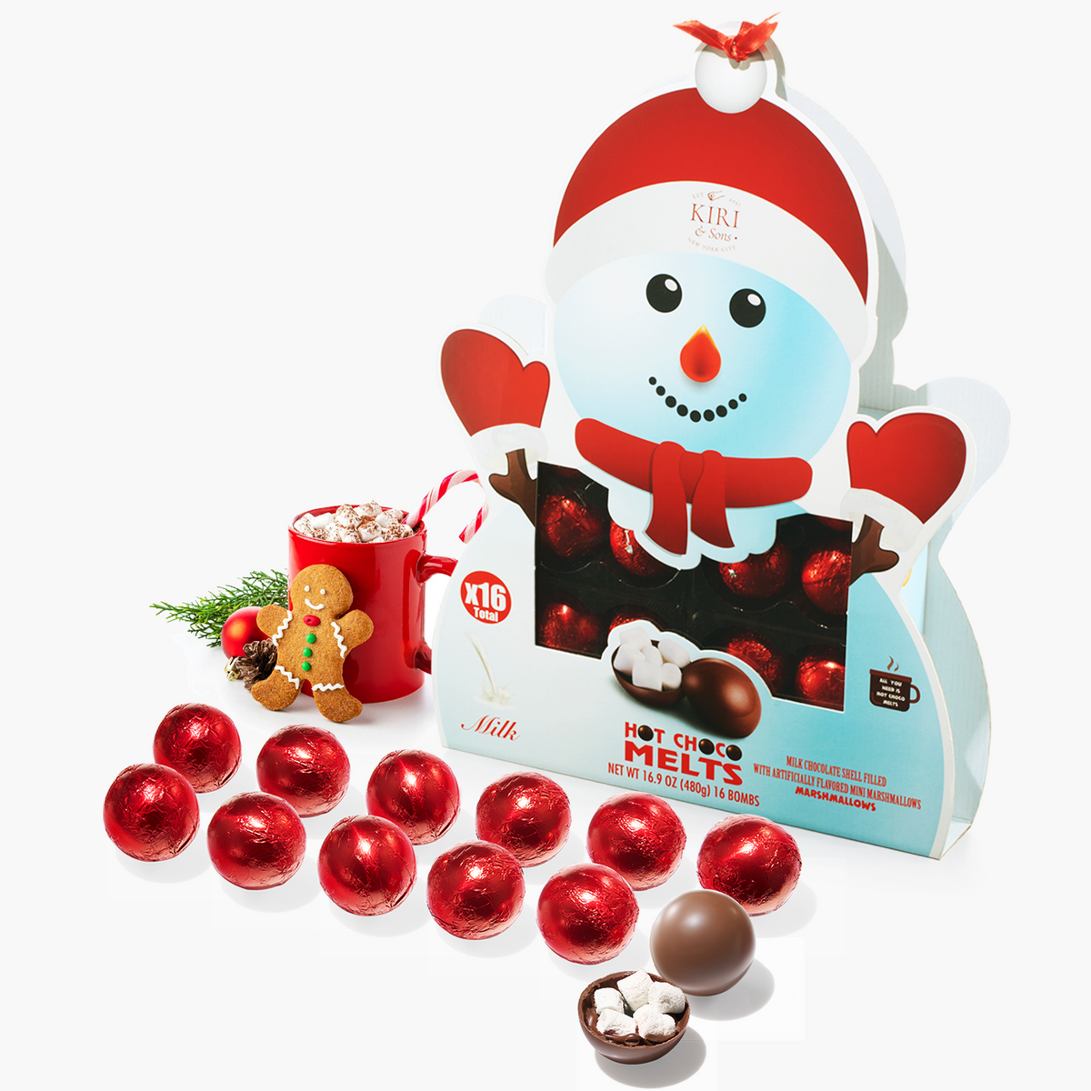 Large Snowman Hot Chocolate Bombs - Set of 16 - Delicious Cocoa Bomb F ...