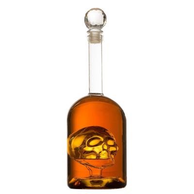 Skull Decanter in Bottler Skull Head by The Wine Savant 750ml, Skull Bottle Skull Face Enlarges with Whiskey, Tequila, Bourbon Scotch or Rum - Great Gift for Any Bar!