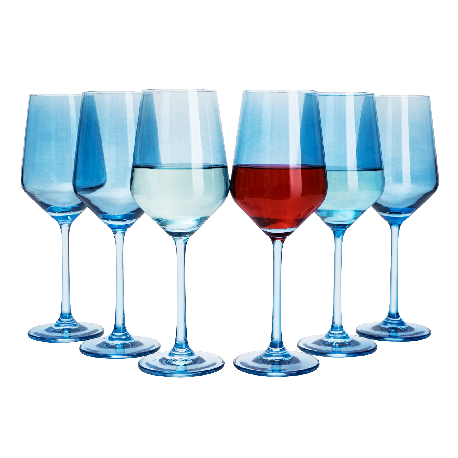 Long Stem Wine Glasses Set of 8, 12oz Clear Red/White for Party, Wedding  and Home