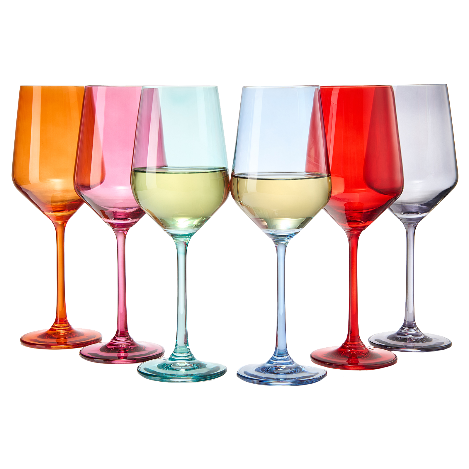 White Wine Glasses Set of 4-14oz, Hand Blown, Long Stem, Crystal - Unique  Gifts for Red/White Wine Lovers