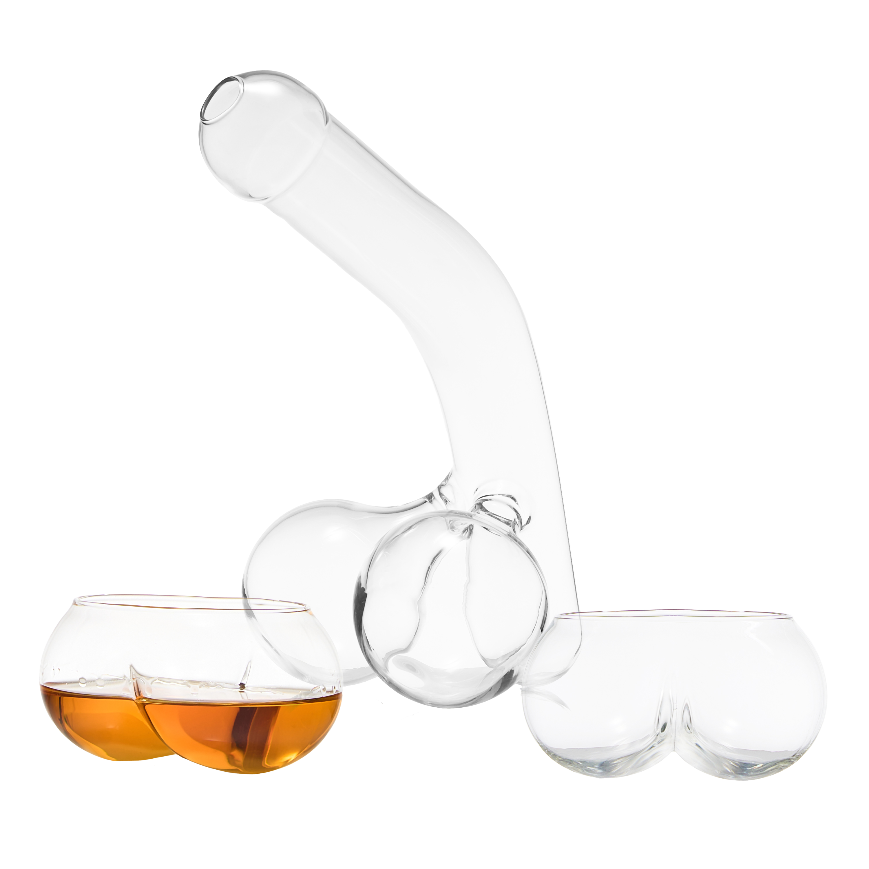Penis Whiskey Decanter Bottle With Two Whiskey Glasses - Unique