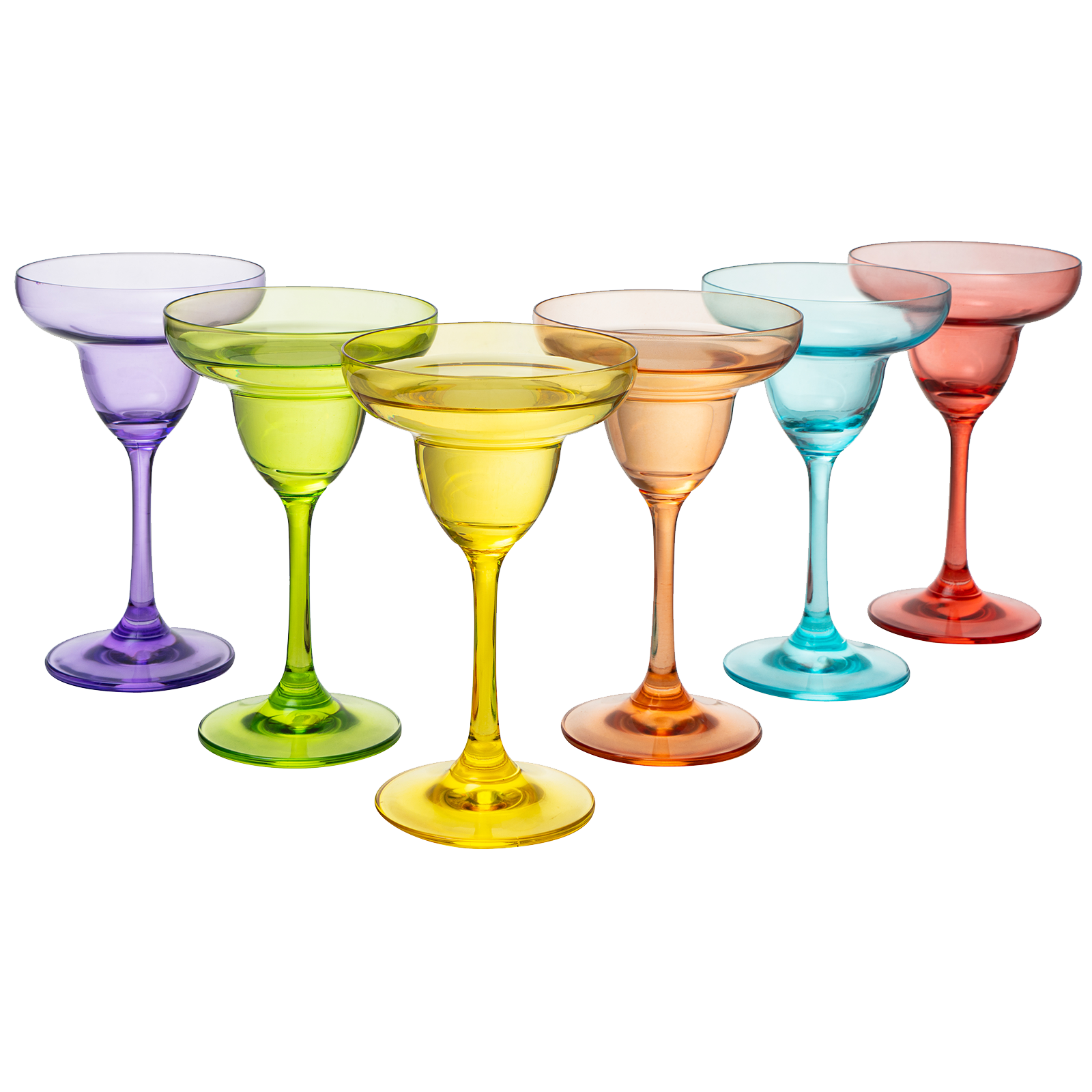 The Wine Savant Hand Blown Colorful Margarita & Martini Glass (Set of 6) –  Fancy 7.4oz Luxury Hand Blown For Cocktails, Water, Wine, Juice, 