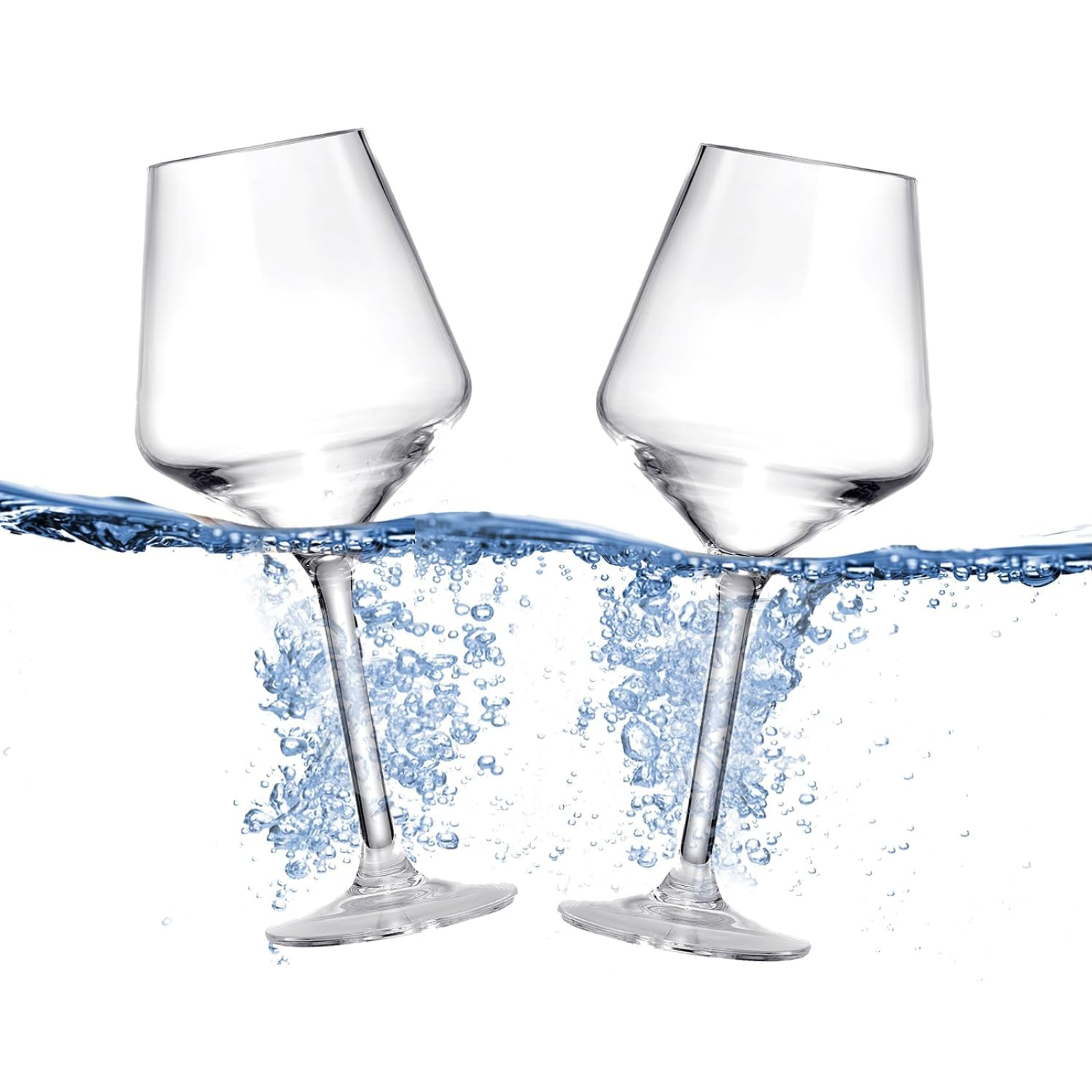 Unbreakable Stemmed Wine Glasses, Tritan Acrylic