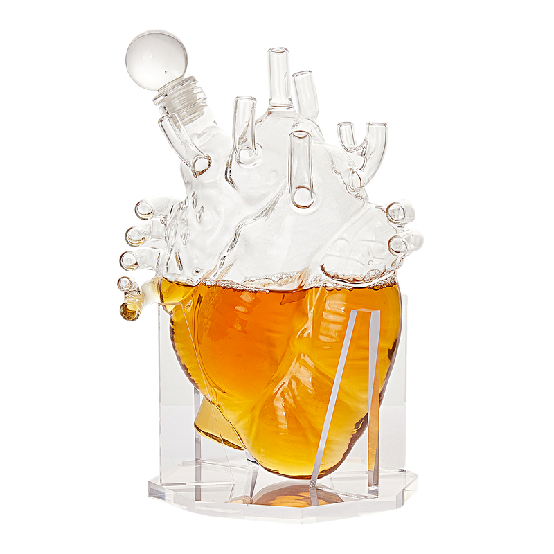 Heart Decanter Whiskey & Wine Decanter Set By The Wine Savant, Organ Aerator, Funny Gift for that Someone You Love! Gift For Doctors, Cardiothoracic Surgeons, Nurse, Pre-Med, Adults (750 ML)