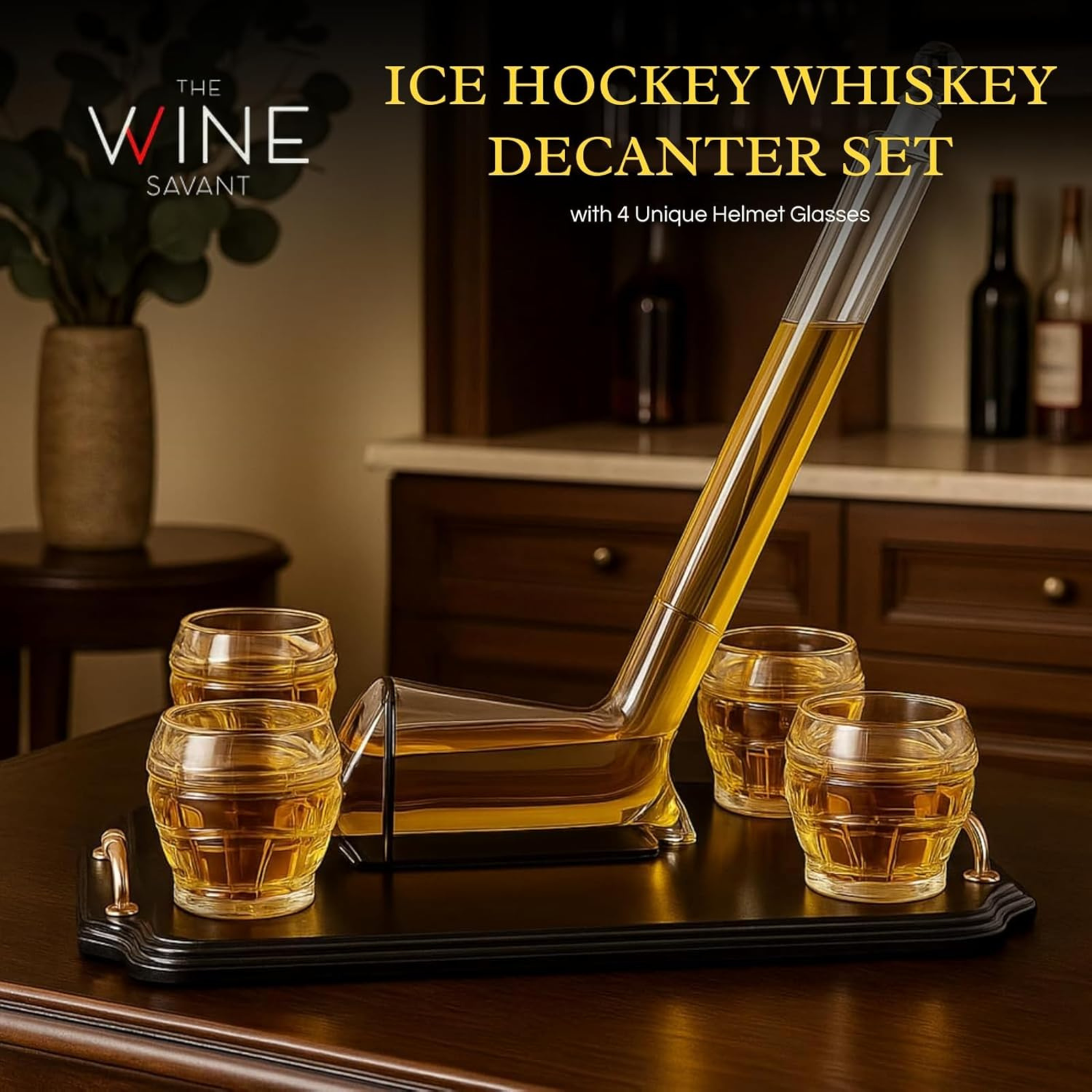 Ice Hockey Whiskey Decanter Premium Barware Gift Elegant Drinkware