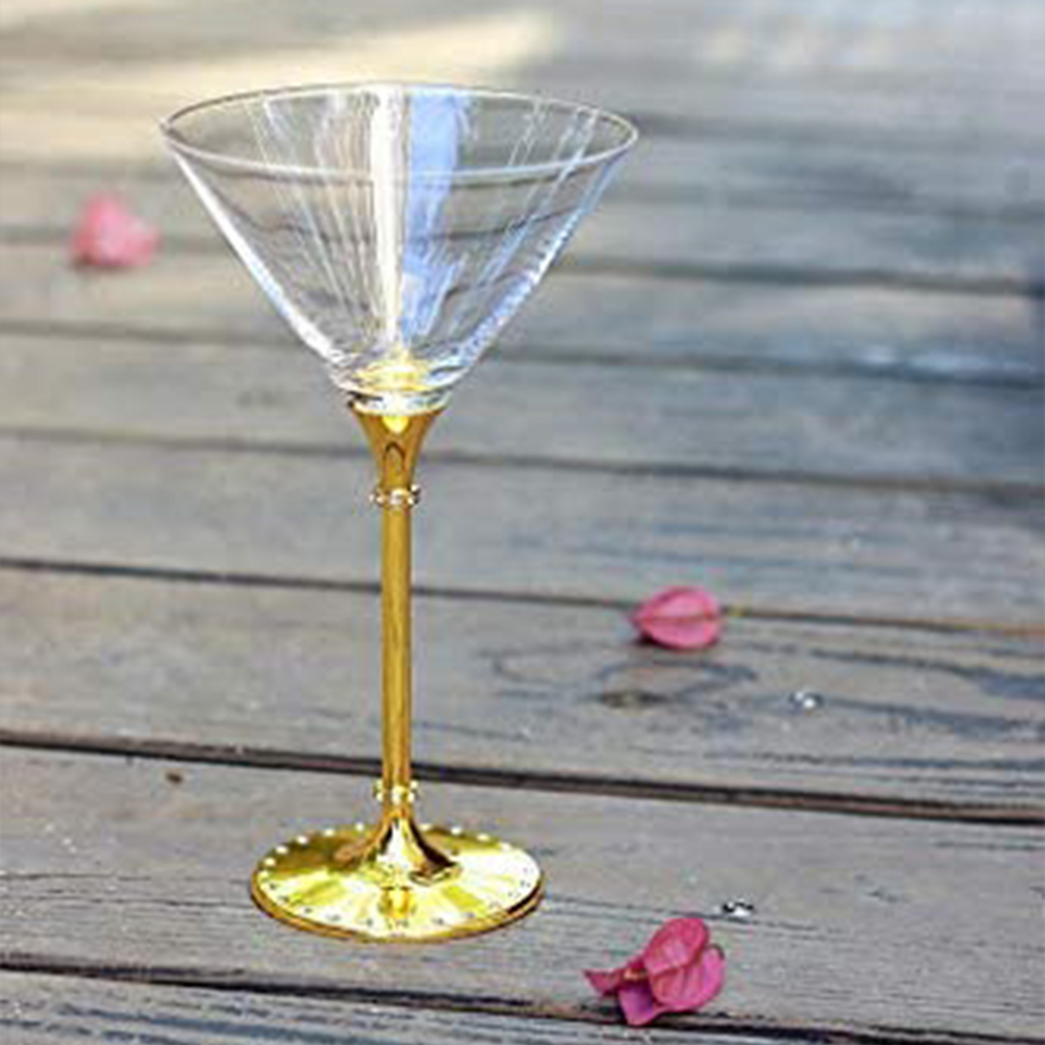 The Wine Savant Gold Cocktail, Martini & Champagne Glasses 