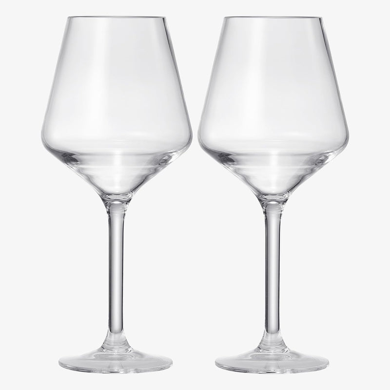 Unbreakable Stemmed Wine Glasses, Tritan Acrylic | Set of 6 | European Style Crystal Drinkware, 18oz