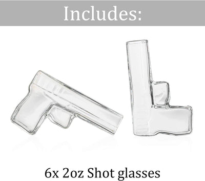 Pistol Whiskey Gun Decanter & Pistol Shot Glasses Set - Comes with A large Carrying Case - Drinking Party Accessories, Great Gift