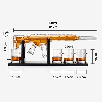 Gifts for Men Dad, The Wine Savant 1000 ML Whiskey Decanter Set with 4 Glasses, Unique Anniversary Birthday Gift Ideas for Him Husband Grandpa, Cool Military Tequila Liquor Dispenser for Home Bar