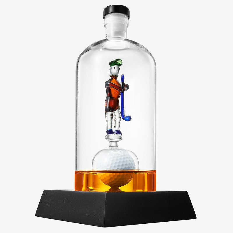 Golfer Decanter Whiskey Decanter - The Wine Savant, Golf Gifts for Both Men & Women, Golf Accessories, Golfer Gifts, Based on A Replica Human Golfing (750ml Decanter)