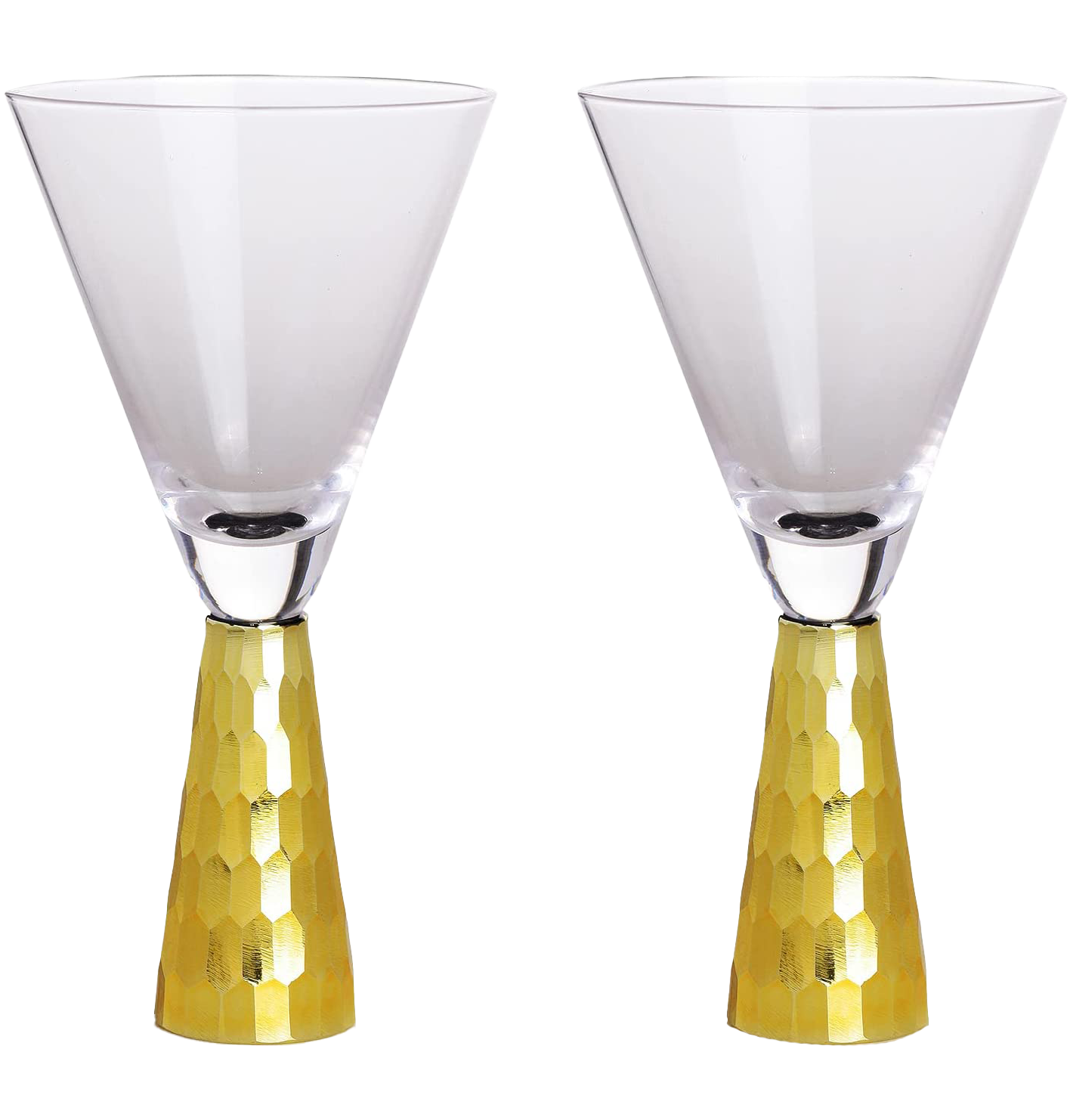 Diamond Studded Martini Glasses Set of 2 - The Wine Savant - Silver Ri