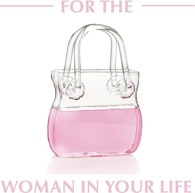 Glass Handbag Purse Decanter & Vase For Flowers, Wine & Whiskey Decanter for Women, Women&