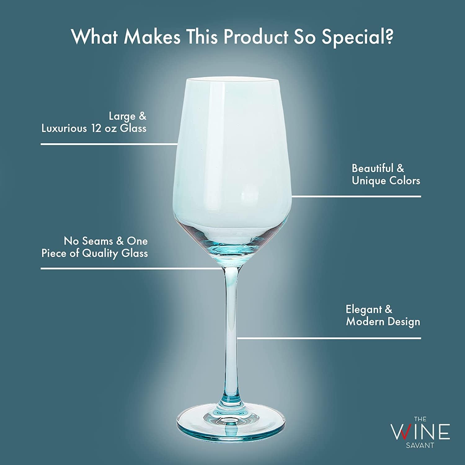Make Your Own Set Wine Glass SINGLE, Muted Blue Colored Large 12 oz Gl –  The Wine Savant