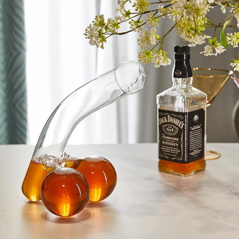 Funny Penis Whiskey Decanter - Unique & Funny Glass Container for