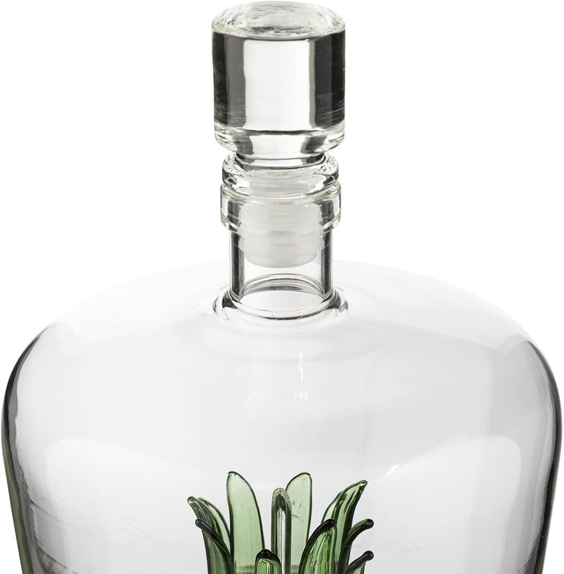 Tequila Decanter With Agave Plant, Glass Agave Decanter Perfect For Any Bar Or Tequila Party, 25 Ounce Bottle by The Wine Savant