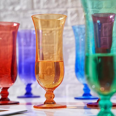 Unbreakable Color Hurricane Glasses | Set of 6 | 100% Tritan Drinkware, 14 oz Acrylic Dishwasher Safe Shatterproof BPA-free plastic, Reusable Pina Colada, Cocktail Margarita Tropical Party Drinkware