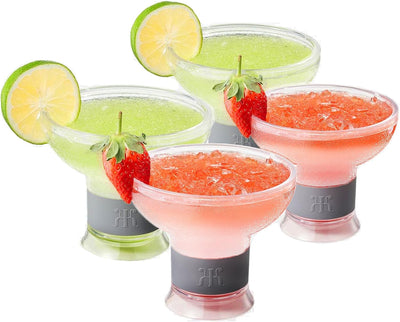 Frozen Margarita & Cocktail Chiller Glasses | Set of 4 | 12 OZ Unbreakable Tritan Acrylic