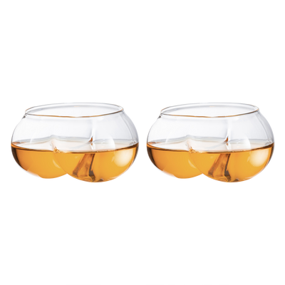 Deez Nuts Drinking Wine & Whiskey Glasses - 2 Set - I love Butts, Couple Mug, Gift for Her, Gift for Him Perfect for Bachelorette Parties, Gag Gift for Men & Women, 7 oz Stemless Bum Glasses