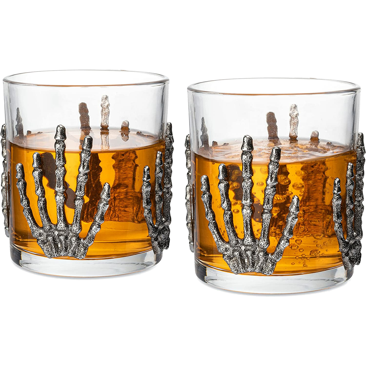 The Wine Savant Skeleton Hand Wine Glass Set of 2