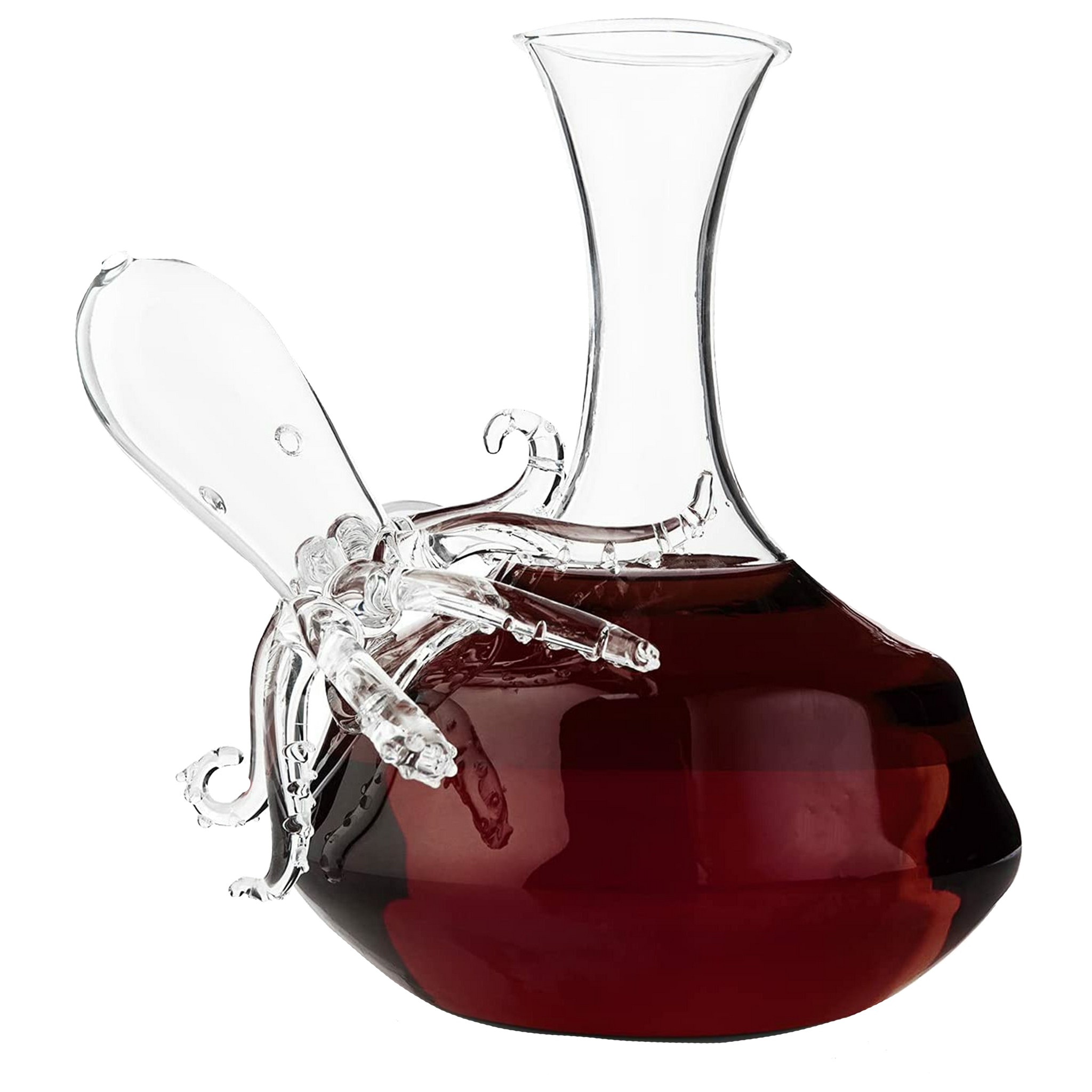 Octopus Tentacle Glass Decanter Handcrafted Decorative  The Wine Savant