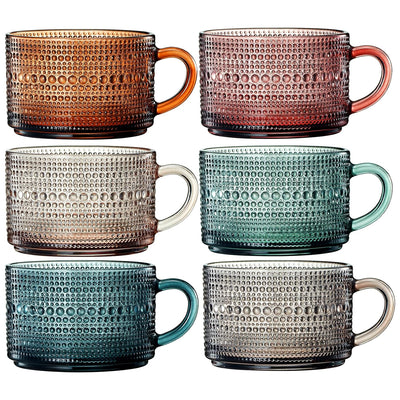 Hobnail Drinking Glasses Pastel Colored Beaded Drinking | Set of 12