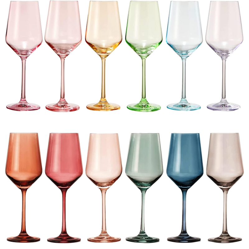 Vintage Multi Colored Clear Twisted Stem Wine Glasses Set of 6, 4 oz Wine  Glasses, Vintage 4 oz Cocktail Glasses, Unique Wine Glasses