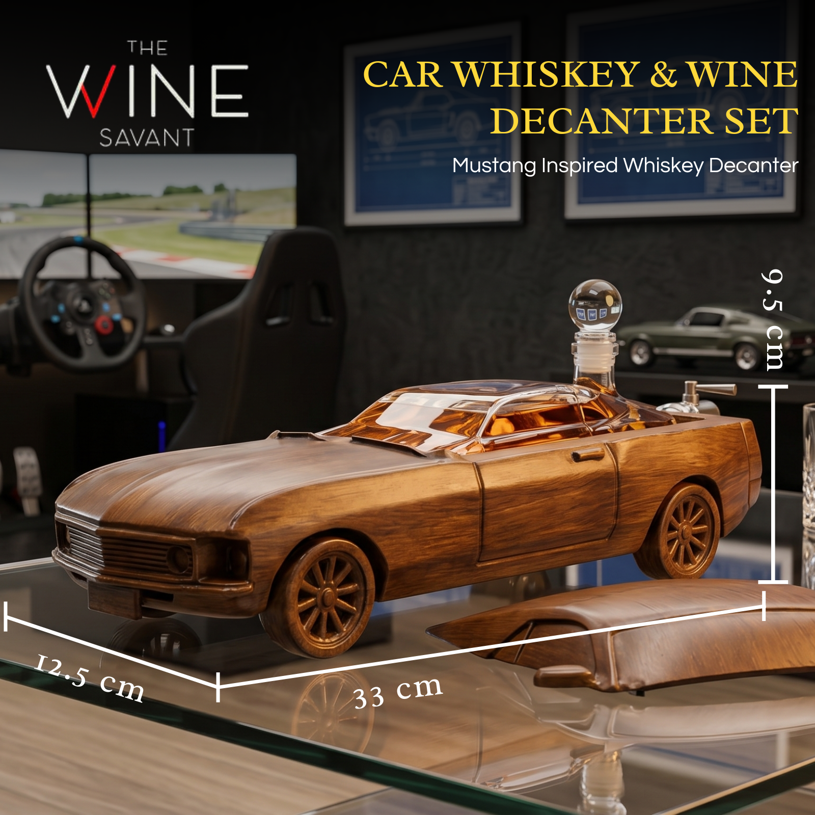 Mustang Car Wine Whiskey Decanter Set 500ML By 13 L Ford Mustang