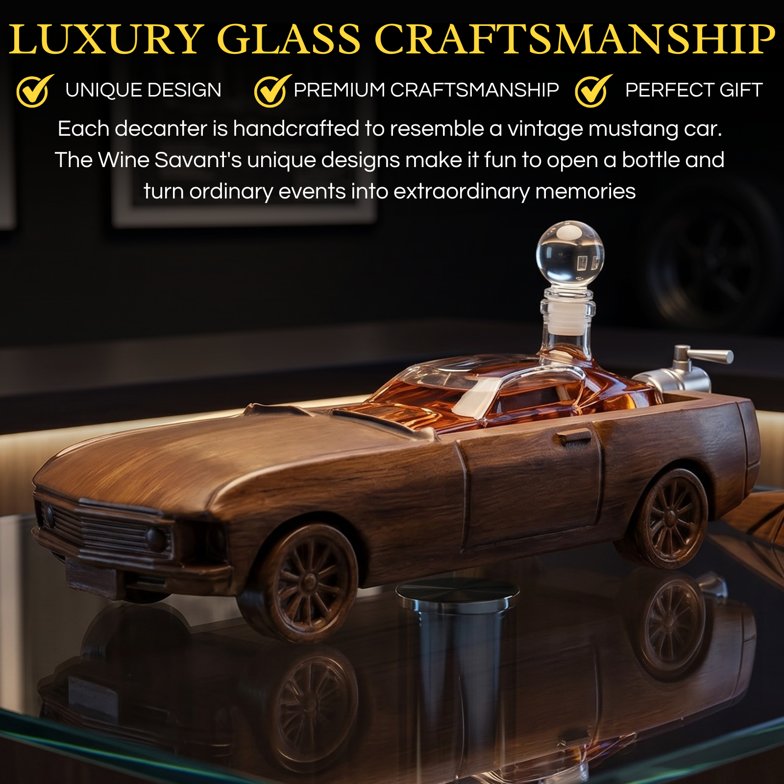 Mustang Car Wine Whiskey Decanter Set 500ML By 13 L Ford Mustang