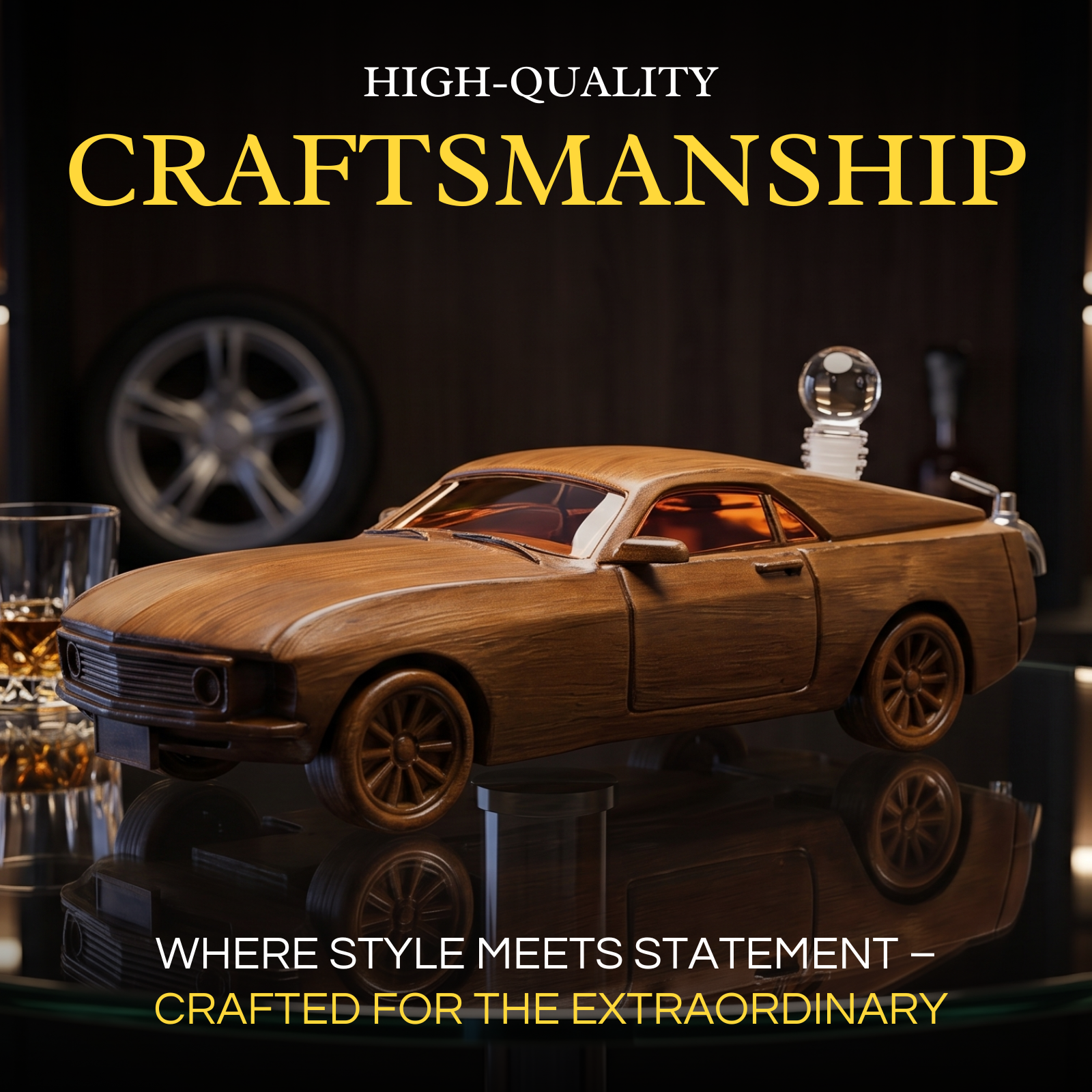 Mustang Car Wine Whiskey Decanter Set 500ML By 13 L Ford Mustang