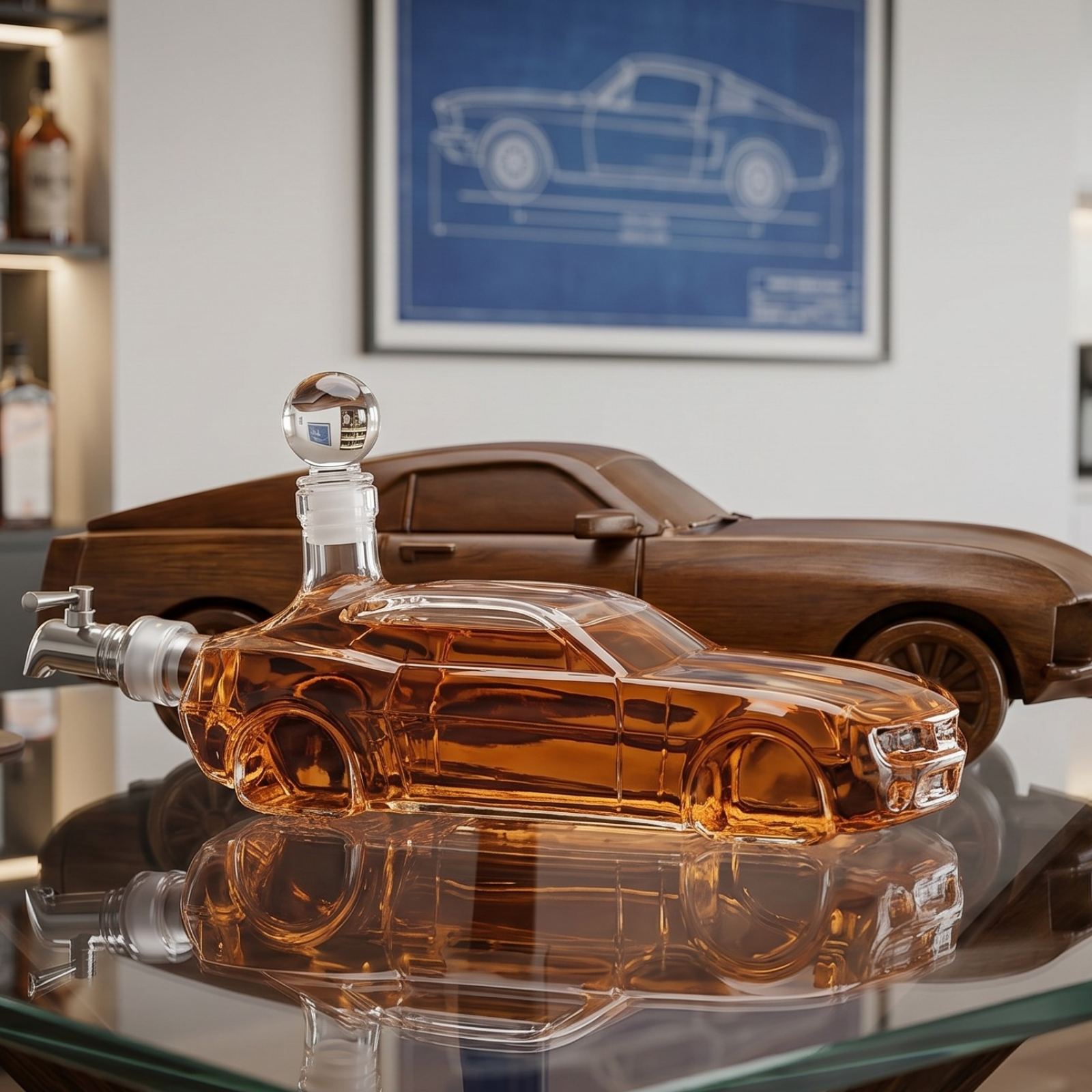 Mustang Car Wine Whiskey Decanter Set 500ML By 13 L Ford Mustang