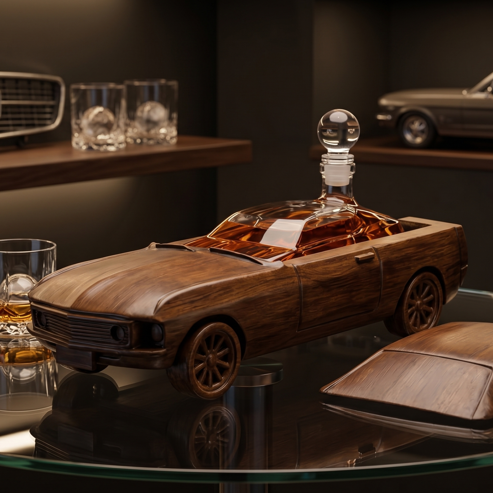 レア!! Mustang ウイスキーボトル ガラス製 マスタング　フォード Mustang Car Wine Whiskey Decanter Set 500ML By 13 L Ford Mustang