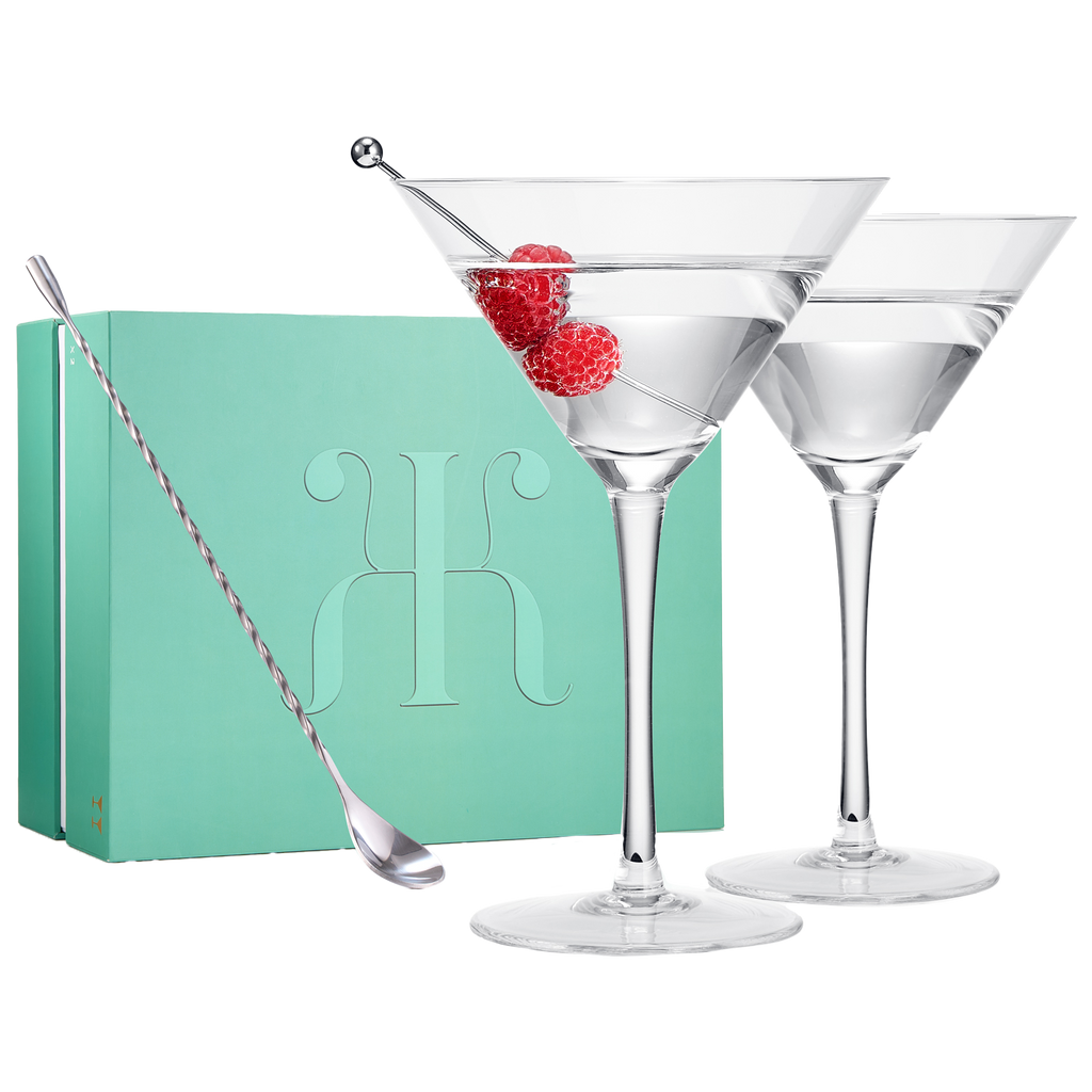 Stemless Weighted Martini Cocktail Glasses Set of 2 Barware