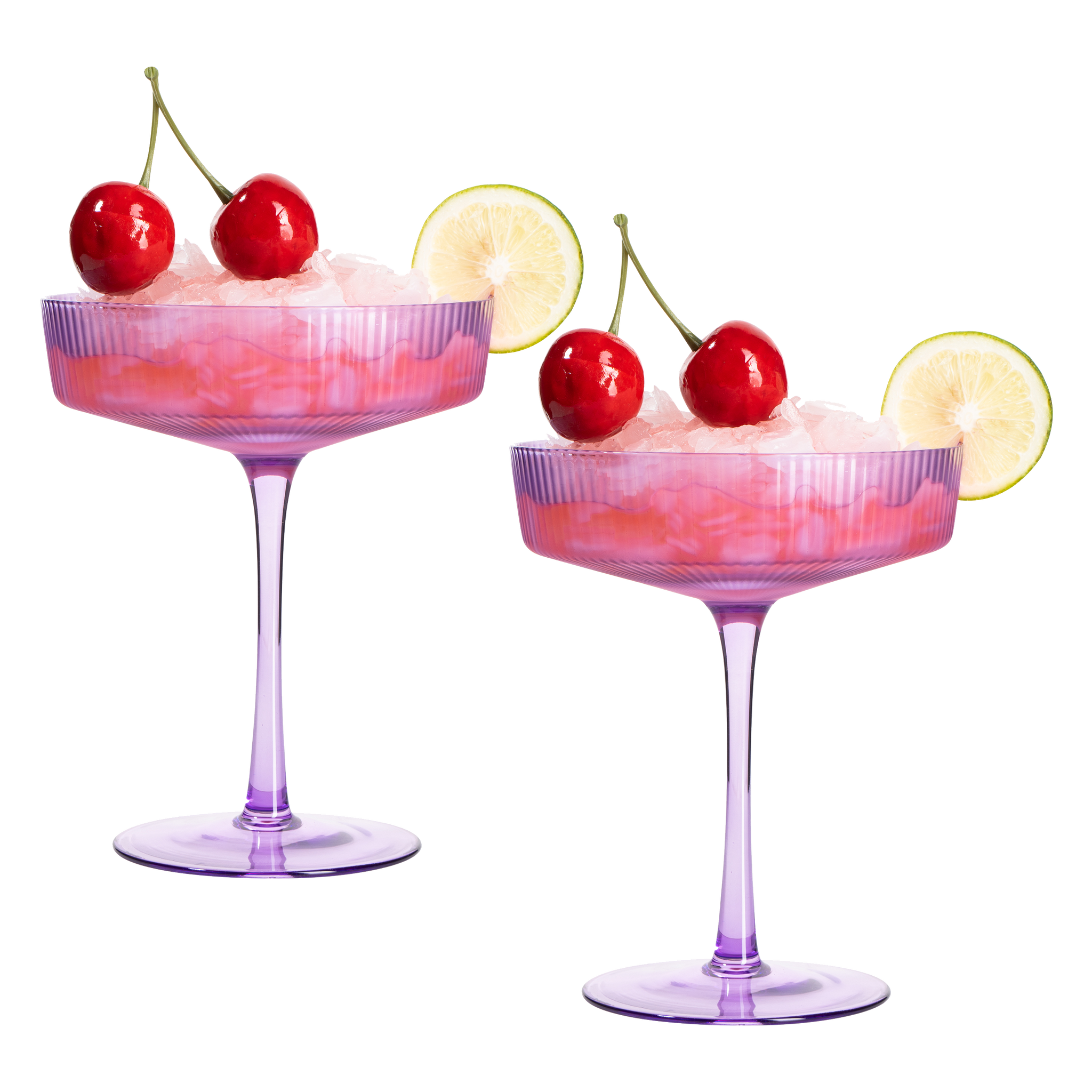 Ribbed Coupe Cocktail Glasses 8 oz