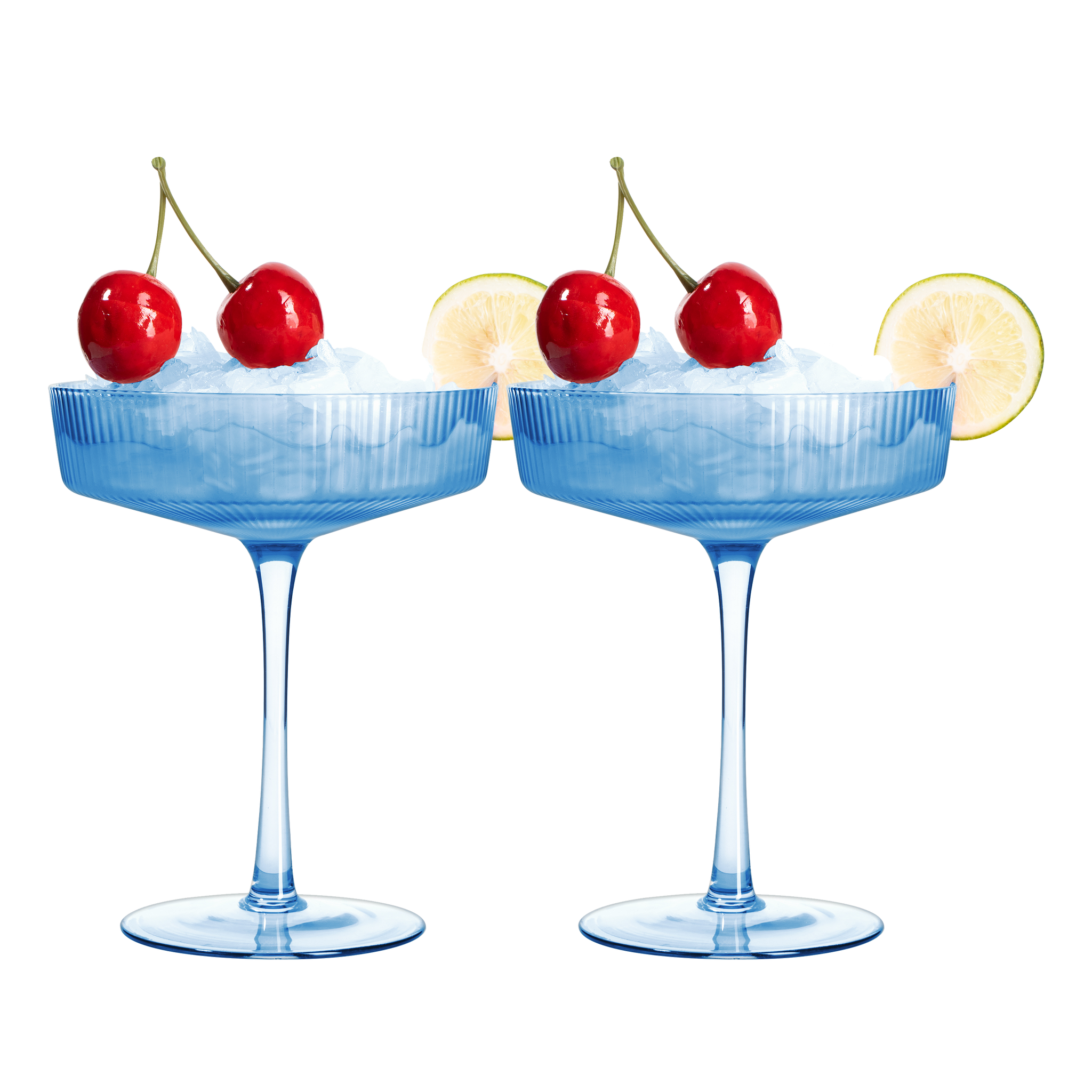 Ribbed Coupe Cocktail Glasses 8 oz
