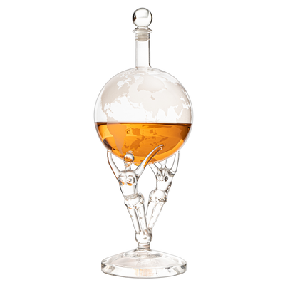 Love Crystal Decanter, For Wine & Whiskey The Wine Savant - 12" Tall - Spirits, Whiskey, Scotch, Bourbon, Cognac and Brandy - 500mL - By The Wine Savant - Lovers Globe Spouse, Partner Gifts