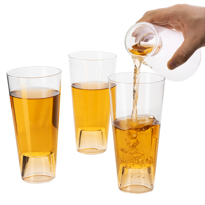 Shot in the Pint Glass, Take A Shot Funny Beer Glass/Mug 4-Set 7"H The Wine Savant - Beers Pilsner Tumblers, Perfect for Entertaining, Home Bar, Weddings, Parties, Funny Drinking Gifts 21 oz (640mL)