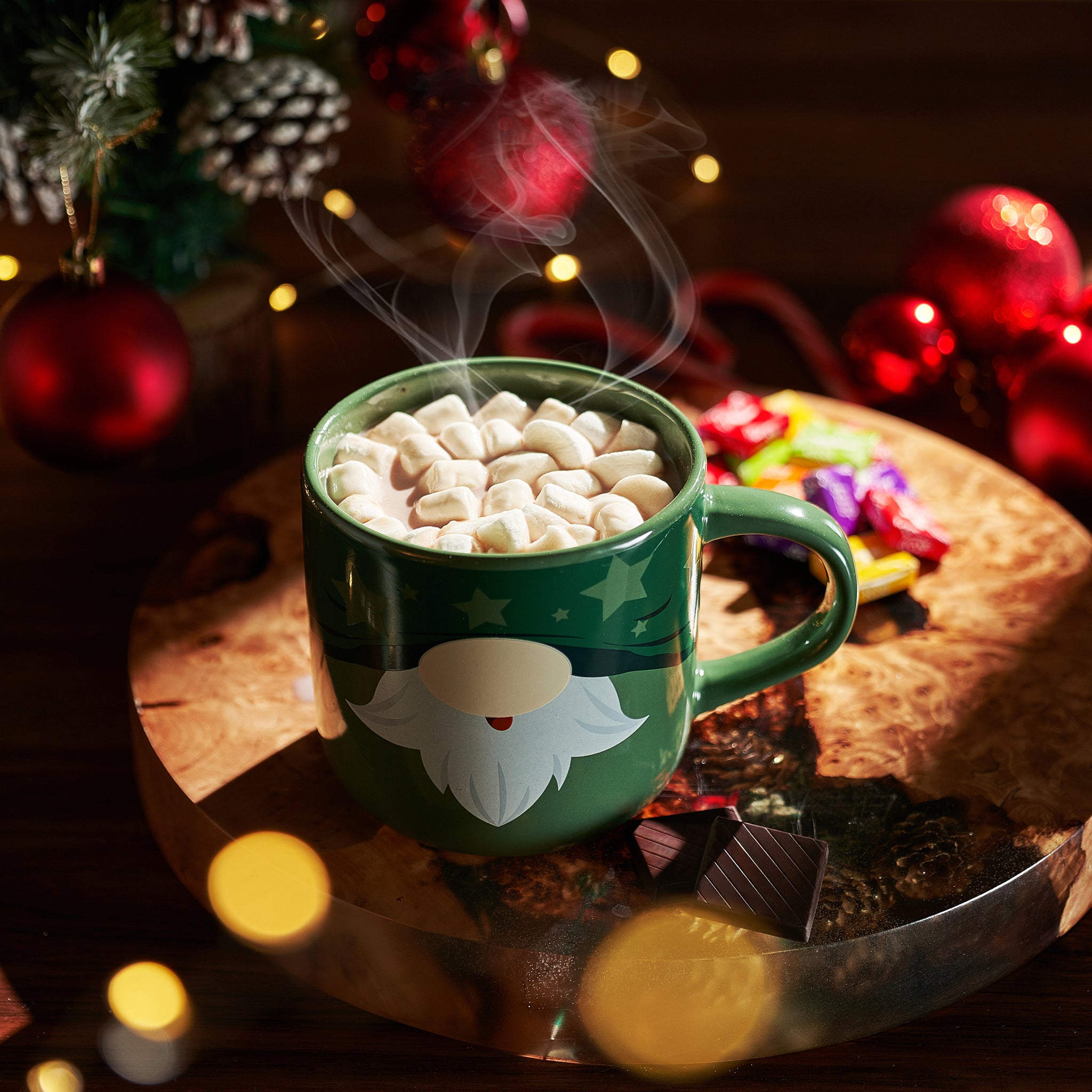 新品冬季聖誕限定　hotchocolate withmarshmallows Mug With Hot Cocoa Mix & Marshmallows - Delicious Double Hot