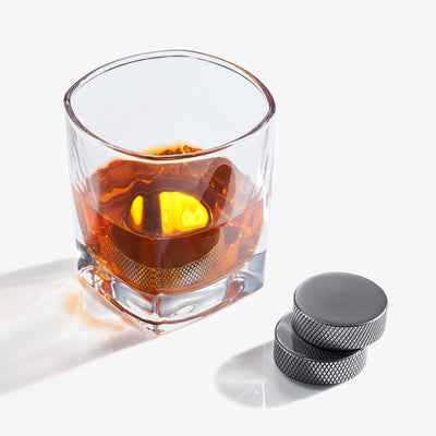 Hockey Whiskey Stones Set | 7pcs - 4 Hockey Puck Chill Stones with Cooling Gel, Hockey Stick Tongs & 2 Classy Whiskey Glasses | Prime Hockey Gifts for Coaches! | | Ideal for Him, Dad, Hockey Present
