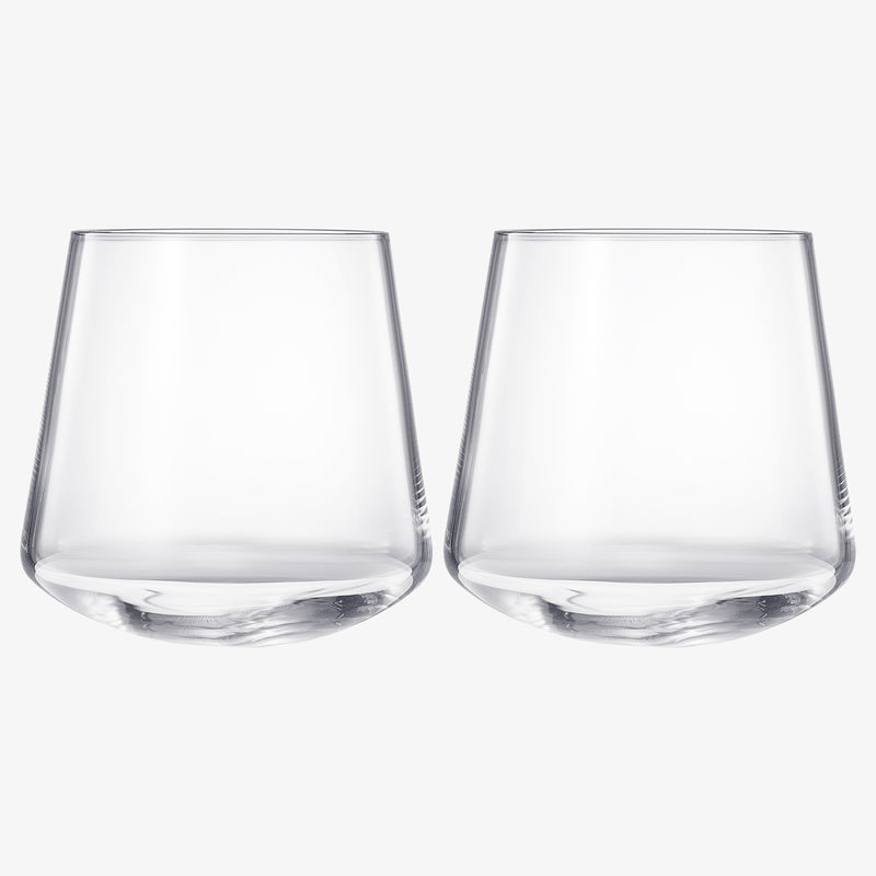 Rolling Un-Spillable Stemless Spinning Aerating Wine Glasses | Set of 2 | Spill-Proof Aerating Wine Glass, No Stem Tilted Glassware for Whiskey, Champagne, Cocktail, Water, Gift For Her, Him 13.5OZ