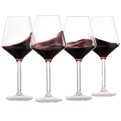 European Style Unbreakable Stemmed Crystal Wine Glasses, | Set of 4 | 100% US Tritan Drinkware, 18 oz Acrylic Dishwasher Safe Clear Color Shatterproof BPA-free plastic, Reusable, All Purpose Glassware