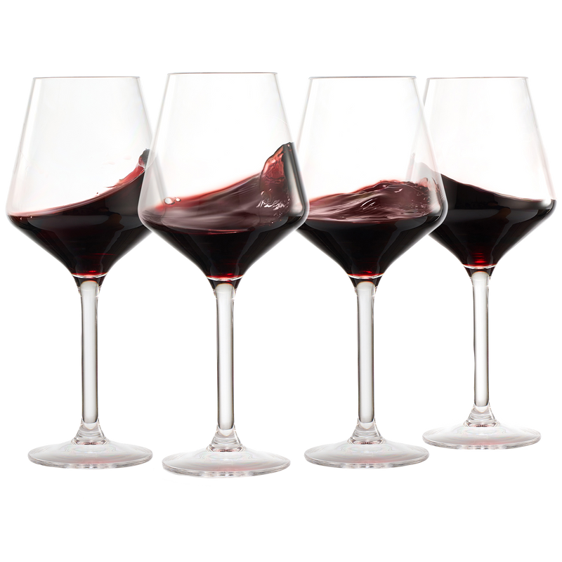 European Style Unbreakable Stemmed Crystal Wine Glasses, | Set of 4 | 100% US Tritan Drinkware, 18 oz Acrylic Dishwasher Safe Clear Color Shatterproof BPA-free plastic, Reusable, All Purpose Glassware