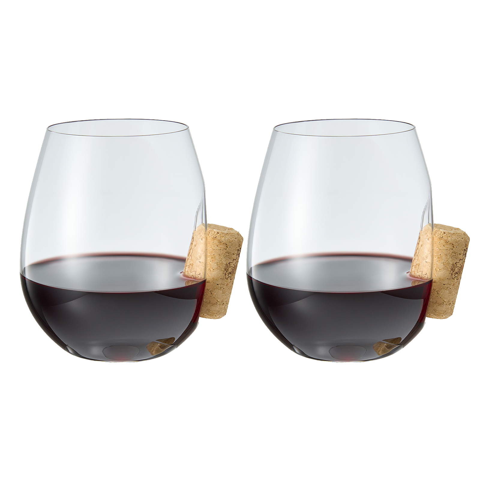 Corked Stemless Wine Glasses Set of Stuck In The Glass Wine