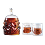 Transparent Creative Whiskey Decanter Set Bottle with 2 Wine Glasses 150ml for liquor, Bourbon, Scotch, Vodka, Father's Day Gift for Men Women